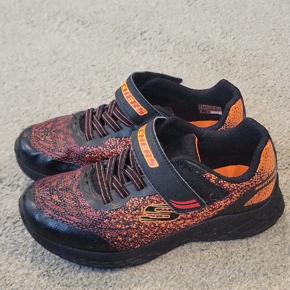 Skechers Kids' Black and Orange Sneakers